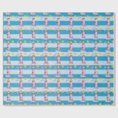 レッドウォーストライプのターカラーライトハウス ラッピングペーパー (フラット)