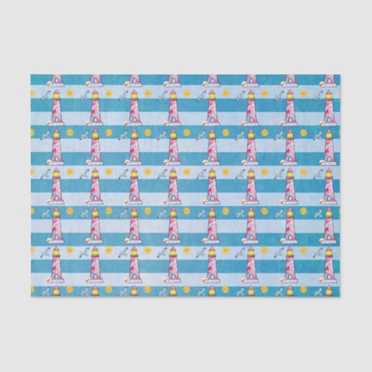 レッドウォーストライプのターカラーライトハウス 薄葉紙 (正面)