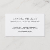 レッドウォーターのメイクアップアーティストの見本 名刺 (裏面)