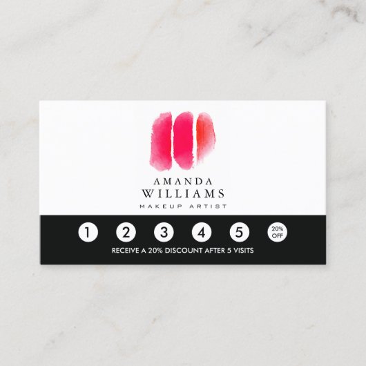 レッドウォーターのメイクアップアーティストスウォッチロイヤリティ ロイヤリティカード (正面)