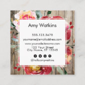 レッドウォーターの花素朴木のソーシャルアイコン スクエア名刺 (裏面)