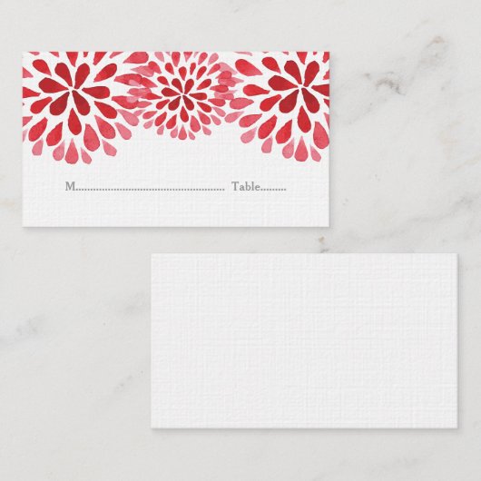 レッドウォーターカラーキク座席表 プレイスカード (正面/裏面)