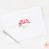 レッドウォーターカラーキク結婚式用シール ラウンドシール (封筒)