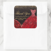 レッドウォーターカラーグリッタードレススウィート16 スクエアシール (バッグ)