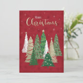 レッドウォーターカラーツリークリスマスパーティの招待状 招待状 (スタンド正面)