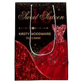 レッドウォーターカラードレススイート16誕生日 ミディアムペーパーバッグ (裏面)