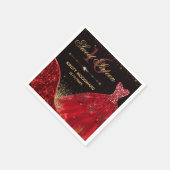 レッドウォーターカラードレス&レッドウェーブエッジスウィート16 スタンダードカクテルナプキン (角)