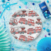 レッドウォーターカラーファイアートラック紙プレート ペーパープレート (パーティー)