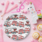 レッドウォーターカラーファイアートラック紙プレート ペーパープレート (パーティー)