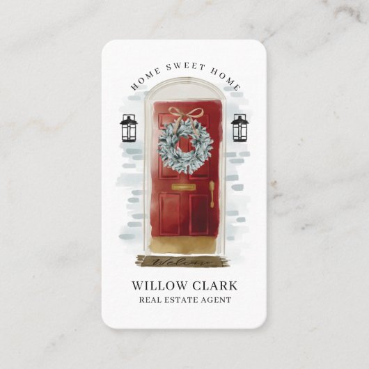 レッドウォーターカラーフロントドアリース実在エテート 名刺 (正面)