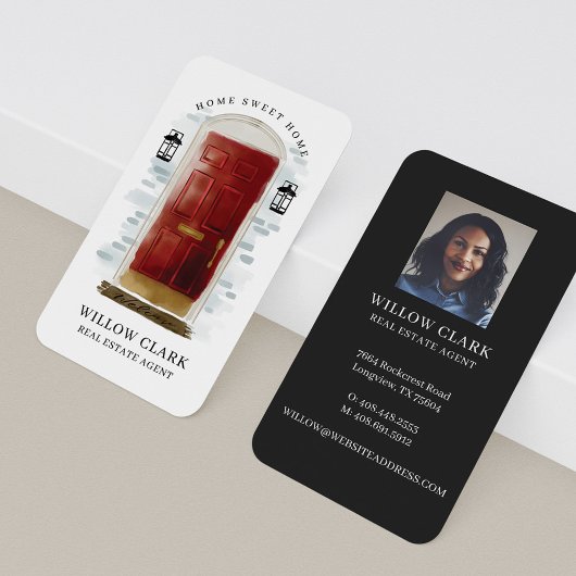 レッドウォーターカラーフロントドア実在エステートエージェント 名刺