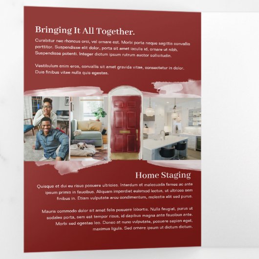 レッドウォーターカラーフロントドア実在エテートマーケティング 三つ折りカード (内部最初)