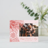 レッドウォーターカラーフローラバレンティンズデイブーケ シーズンポストカード (スタンド正面)