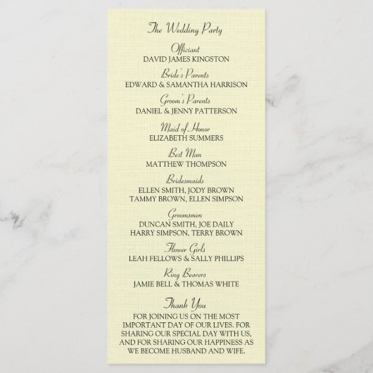 レッドウォーターカラーポピー結婚ズフローラコレクション プログラム (裏面)