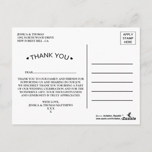 レッドウォーターカラーポピー結婚ズフローラコレクション ポストカード (裏面)