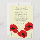 レッドウォーターカラーポピー結婚ズフローラコレクション 招待状 (正面)