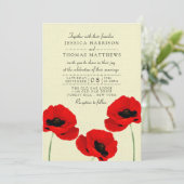 レッドウォーターカラーポピー結婚ズフローラコレクション 招待状 (スタンド正面)