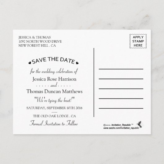 レッドウォーターカラーポピー結婚ズフローラコレクション 案内ポストカード (裏面)