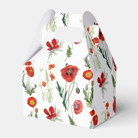レッドウォーターカラーポピー花模様 フェイバーボックス (裏面サイド)