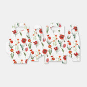 レッドウォーターカラーポピー花模様 フェイバーボックス (折り畳みなし)