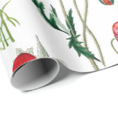 レッドウォーターカラーポピー花模様 ラッピングペーパー (ロールコーナー)