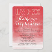 レッドウォーターカラー卒業パーティー招待状 招待状 (正面)