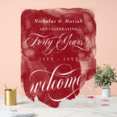 レッドウォーターカラー40周年結婚歓迎 アクリルサイン (ウェディング)