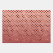 レッドウォーターグリッターとハート ラッピングペーパーシート (正面3)