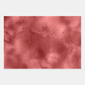 レッドウォーターグリッターとハート ラッピングペーパーシート (正面)