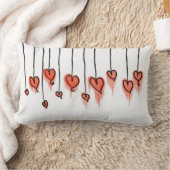 レッドウォーターハートかわいいバレンタインデー ランバークッション (ブランケット)