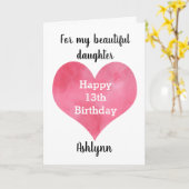 レッドウォーターハートハッピー13th誕生日カード カード (黄色い花)
