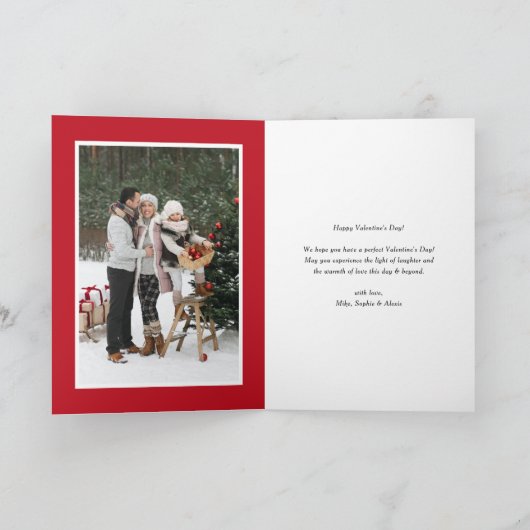レッドウォーターハートフォトハッピーバレンタインデー シーズンカード (内部)