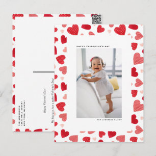 レッドウォーターハートフォトハッピーバレンタインデー シーズンポストカード