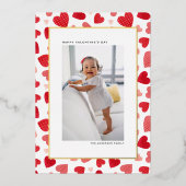 レッドウォーターハートフォトハッピーバレンタインデー 箔シーズンカード (正面)