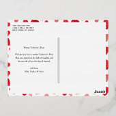 レッドウォーターハートフォトハッピーバレンタインデー 箔シーズンポストカード (裏面)