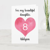 レッドウォーターハート8誕生日カード カード (正面)