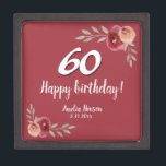 レッドウォーターバラフローラ60th誕生日ギフトボックス ギフトボックス<br><div class="desc">赤い水の色のバラフローラ60th誕生日ギフトボックス。水の色のバラは赤とオレンジ色。名前とお祝い日の追加年齢番号を変更できる。</div>