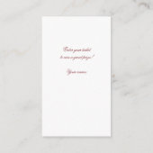 レッドウォーターバラブライダルシャワーラッフルチケット エンクロージャーカード (裏面)