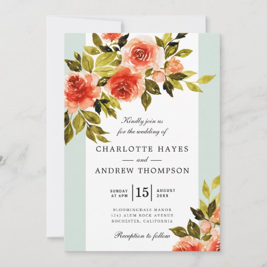 レッドウォーターバラミントとホワイト結婚ズ 招待状 (正面)