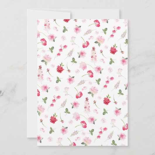 レッドウォーターバラモノグラムリース結婚ズ 招待状 (裏面)