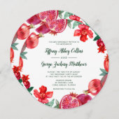 レッドウォーターフローラザクロ結婚ネート 招待状 (正面/裏面)