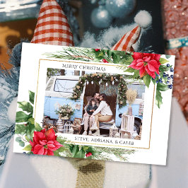 レッドウォーターフローラフォトクリスマスホリデーカード シーズンカード