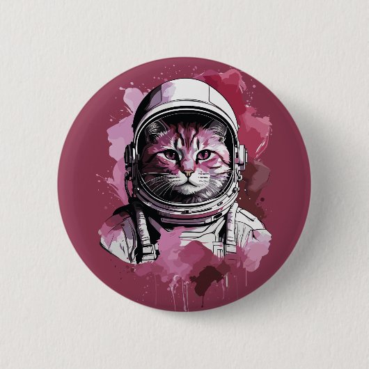 レッドウォーター宇宙飛行士の猫 缶バッジ (正面)