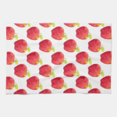 レッドウォーター色のアップルパターン キッチンタオル (横)