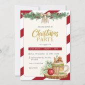 レッドウォーター色のカスタムクリスマスブランドパーティー 招待状 (正面)