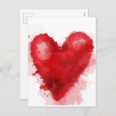 レッドウォーター色のハートゴシックガールバレンタイン シーズンポストカード (正面/裏面)