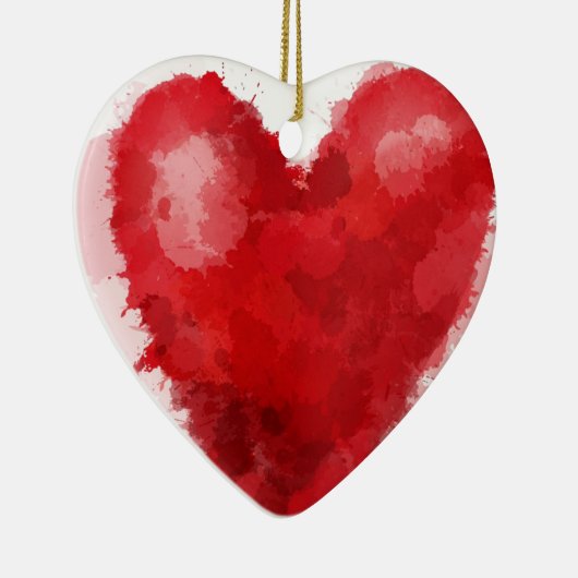 レッドウォーター色のハートゴシックガールバレンタイン セラミックオーナメント (右)
