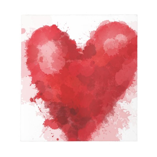 レッドウォーター色のハートゴシックガールバレンタイン ノートパッド (正面)