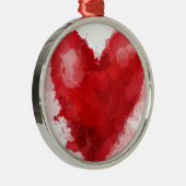 レッドウォーター色のハートゴシックガールバレンタイン メタルオーナメント (右)
