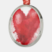 レッドウォーター色のハートゴシックガールバレンタイン メタルオーナメント (左)